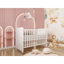 Ver imagem 2 de Berço Mini Estilo Americano Moderno com Grade de Proteção Inocencia com Colchão Cor Branco