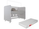 Ver imagem 1 de Berço Mini Estilo Americano Moderno com Grade de Proteção Inocencia com Colchão Cor Branco