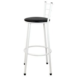 Banqueta Alta para Cozinha Branca Assento Branca - 3