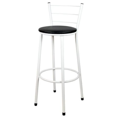 Banqueta Alta para Cozinha Branca Assento Branca