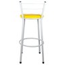 Banqueta Alta para Cozinha Branca Assento Amarelo - 4