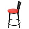 Banqueta Baixa para Cozinha Hawai Preto Assento Vermelho - 3