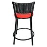 Banqueta Baixa para Cozinha Hawai Preto Assento Vermelho - 4