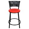 Banqueta Baixa para Cozinha Hawai Preto Assento Vermelho - 2