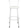 Banqueta Alta para Cozinha Branca Assento Branco - 2