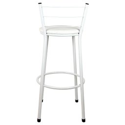 Banqueta Alta para Cozinha Branca Assento Branco - 4