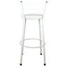 Banqueta Alta para Cozinha Branca Assento Branco - 4