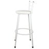 Banqueta Alta para Cozinha Branca Assento Branco - 3