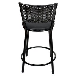 Banqueta Baixa para Cozinha Hawai Preto Assento Preto - 4