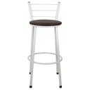 Ver imagem 2 de Banqueta Alta para Cozinha Branca Assento Marrom