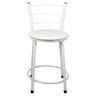 Banqueta Baixa para Cozinha Branca Assento Branco - 2