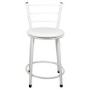 Ver imagem 2 de Banqueta Baixa para Cozinha Branca Assento Branco