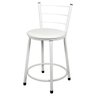 Banqueta Baixa para Cozinha Branca Assento Branco - 1