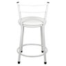 Banqueta Baixa para Cozinha Branca Assento Branco - 4