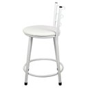 Ver imagem 3 de Banqueta Baixa para Cozinha Branca Assento Branco