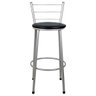 Banqueta Alta para Cozinha Prata Assento Preto - 2