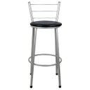 Ver imagem 2 de Banqueta Alta para Cozinha Prata Assento Preto