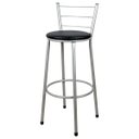 Ver imagem 1 de Banqueta Alta para Cozinha Prata Assento Preto