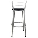 Ver imagem 4 de Banqueta Alta para Cozinha Prata Assento Preto
