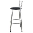 Ver imagem 3 de Banqueta Alta para Cozinha Prata Assento Preto
