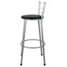 Banqueta Alta para Cozinha Prata Assento Preto - 3