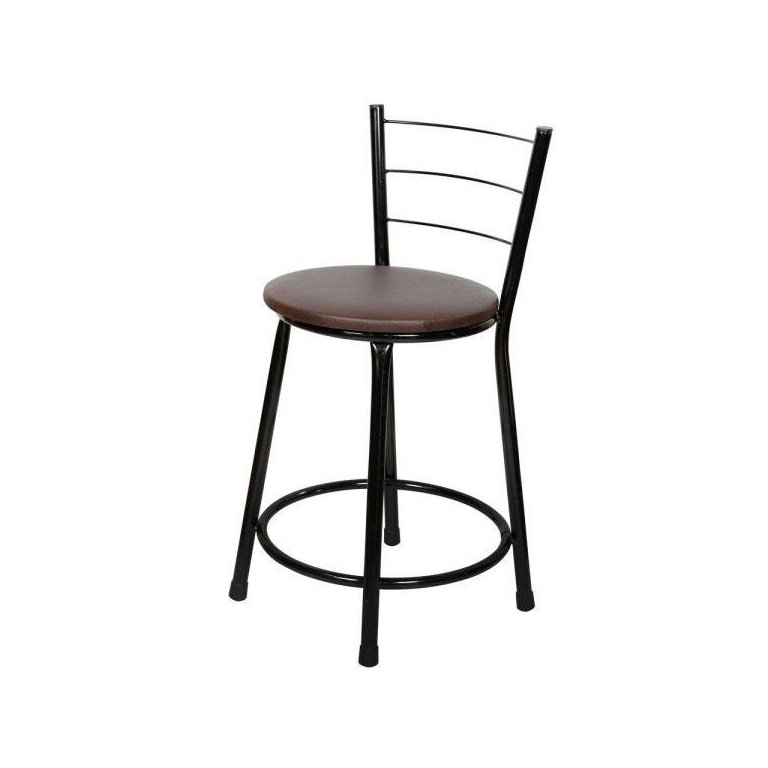 Banqueta Baixa Para Cozinha Preto Assento 