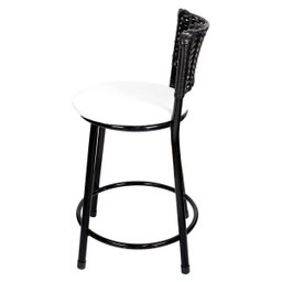 Banqueta Baixa para Cozinha Hawai Preto Assento Branco - 3