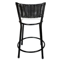 Banqueta Baixa para Cozinha Hawai Preto Assento Branco - 4