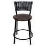Banqueta Baixa para Cozinha Hawai Preto Assento Marrom - 2