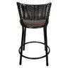 Banqueta Baixa para Cozinha Hawai Preto Assento Marrom - 4