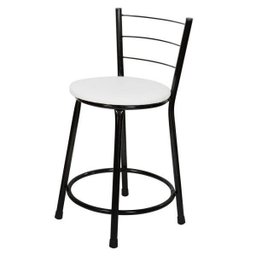 Banqueta Baixa Para Cozinha Preto Assento  - 1