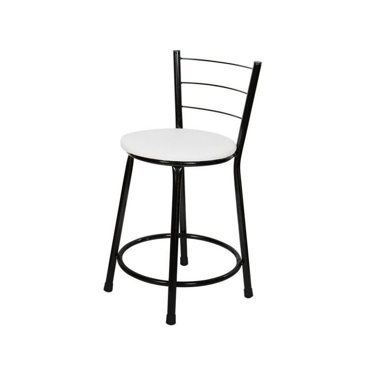 Banqueta Baixa Para Cozinha Preto Assento 