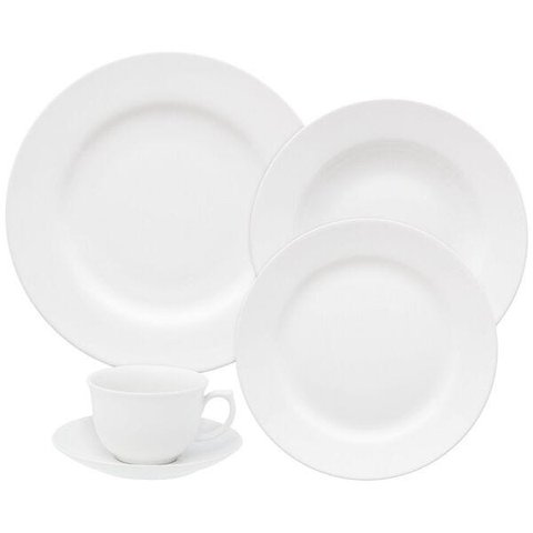 Aparelho de Jantar Chá e Cafezinho 42 Peças White Oxford St42-9201