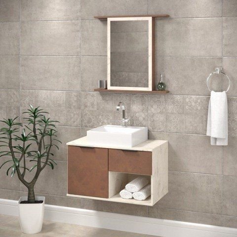 Conjunto de Banheiro Berton Itapema 70cm Atenna/camelo