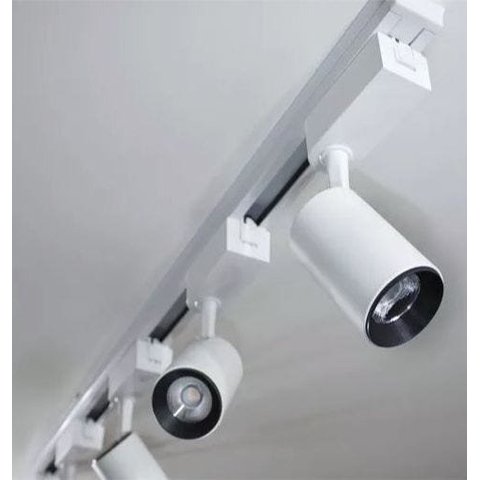 Trilho Eletrificado 2M + 6 Spot LED 7W 3000K Bivolt Branco