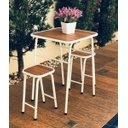 Ver imagem 1 de Conjunto de Mesa e 2 Bancos Branco para Área Externa Jardim