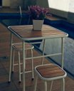Ver imagem 3 de Conjunto de Mesa e 2 Bancos Branco para Área Externa Jardim