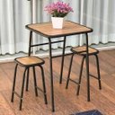 Ver imagem 2 de Conjunto de Mesa e 2 Bancos Preto para Área Externa Jardim