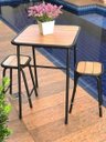 Ver imagem 4 de Conjunto de Mesa e 2 Bancos Preto para Área Externa Jardim