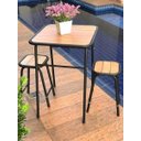 Ver imagem 3 de Conjunto de Mesa e 2 Bancos Preto para Área Externa Jardim