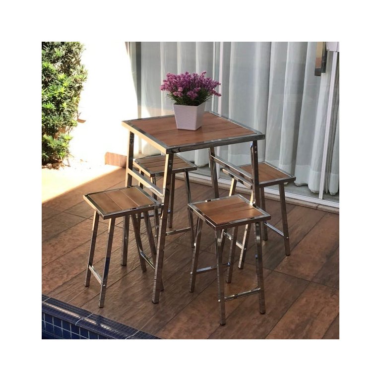 Conjunto De Mesa E 4 Cadeiras Para Varanda Ou Área Externa