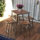 Ver imagem 1 de Conjunto De Mesa E 4 Cadeiras Para Varanda Ou Área Externa