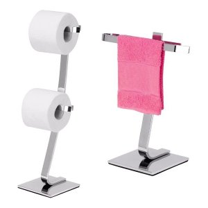 Kit Porta Toalha De Bancada E Porta Papel Higiênico De Chão