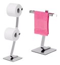 Ver imagem 1 de Kit Porta Toalha De Bancada E Porta Papel Higiênico De Chão