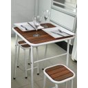 Ver imagem 3 de Conjunto de Mesa e 2 Bancos Branco para Cozinha Compacta