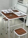 Ver imagem 3 de Conjunto de Mesa e 2 Bancos Branco para Cozinha Compacta