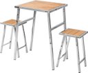 Ver imagem 4 de Conjunto de Mesa e 2 Bancos Cromado para Cozinha Pequena