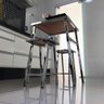 Conjunto de Mesa e 2 Bancos Cromado para Cozinha Pequena - 2