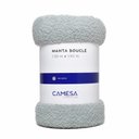 Ver imagem 1 de Manta Peseira para Cama Sofá Antialérgica Bouclé Cinza 1,30x1,50m - Camesa