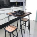 Ver imagem 2 de Conjunto de Mesa e 2 Bancos Preto para Cozinha Compacta